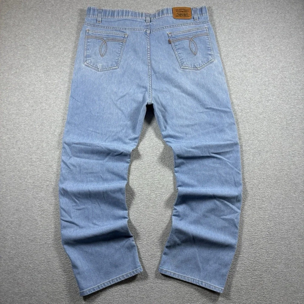 Vintage 90s Levis Action 43415 Denim Jeans Mens 38x32 Light Wash Straight Leg